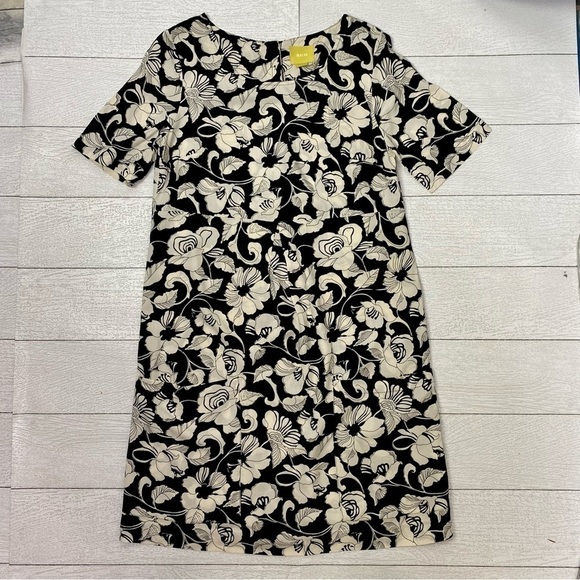 Anthropologie Maeve Black white floral print front pockets dress size 2 - Picture 11 of 12